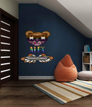 Load image into Gallery viewer, Gamer Bear Custom name wall decal, personalized sticker, Bear Gamer Game Controller Wall Decal, Bear Gamer Game Controller wall decor-GD574