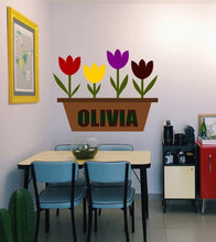 Load image into Gallery viewer, Large Tulip Flower Leaves customize Peel Stick Wall Decals Stickers, Spring Summer Blossom Bouquet Decoration Bedroom Living Room Art-GD715