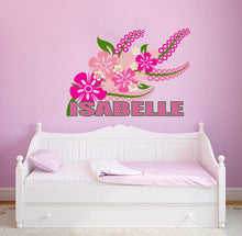 Load image into Gallery viewer, Vintage Peony Wall Decal,Peony Wall Art,Custom Name Stickers for Bedroom Wall Decor,3d Flower Wall Decor-GD717