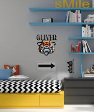 Load image into Gallery viewer, Tiger Gamer game controller Wall Decal, Gamer Custom name wall decal, Joystick vinyl sticker, gamer room decal - GD582