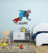 Load image into Gallery viewer, Personalized Custom Snowboarding Wall Decal - Choose Your Name Custom Snowboard Vinyl Decal Sticker Decor Kids Bedroom, bedroom decor-GD720