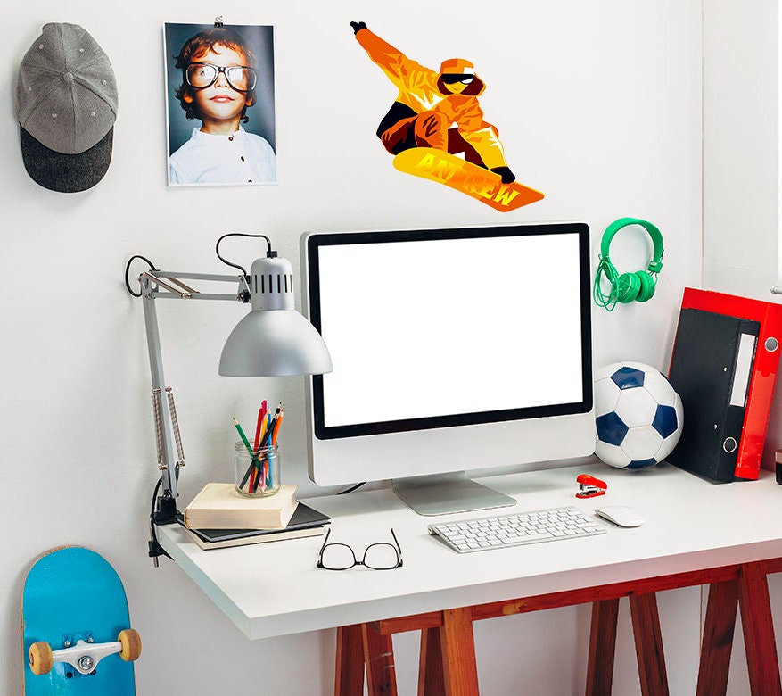 Wall Decal Sticker Snowboarding Board Sports Bedroom Room, personalized sticker, Large Vinyl Wall Decal Snowboarding- GD723