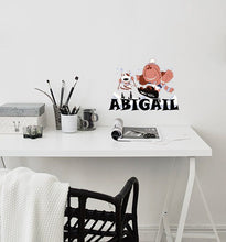 Load image into Gallery viewer, Snowboard Girl Custom name wall decal, personalized sticker, personalized decal, wall sticker Snowboard Dog decor -GD724