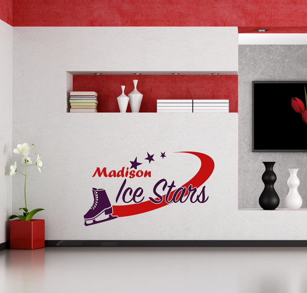 Figure skating Custom name wall decal, personalized sticker, personalized decal Girl, wall sticker Figure skater decor, Skates vinyl sticker