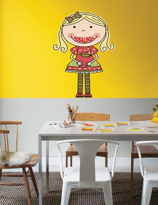 Baby Wall decal art stickers Girl, Wall sticker Girl decor, Strawberry vinyl sticker, stickers Girl Strawberry decal Girlie