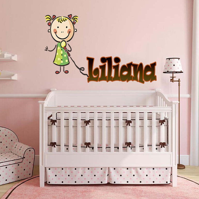 Girl Microphone Custom name wall decal, personalized sticker, personalized decal, wall sticker Girl mike decor, Girl vinyl sticker Girl