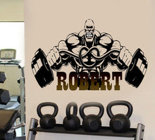 Load image into Gallery viewer, Bodybuilder Gym Fitness Coach Sport Muscles Wall Stickers Vinyl Weightlifting Dumbbells Decal Murals Artwork Home Decor Gym Club-GD609