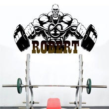 Load image into Gallery viewer, Bodybuilder Gym Fitness Coach Sport Muscles Wall Stickers Vinyl Weightlifting Dumbbells Decal Murals Artwork Home Decor Gym Club-GD609