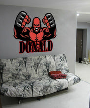 Load image into Gallery viewer, Custom Boxer Wall Decal Personalized Sports Vinyl Sticker Boxing Gym Kids Room Decor, Personalized Sport Wall Decals Boxing Boxer - GD613