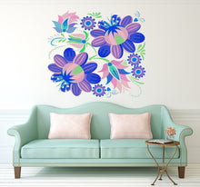 Load image into Gallery viewer, Wall decal art stickers Boho Flowers, Wall sticker Bohemian style decor, Boho Rose vinyl sticker baby stickers Bouquet decal Boho Rose-GD617