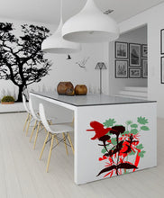 Load image into Gallery viewer, Vintage Flowers Leaves Peel Stick Wall Decal Sticker, Boho Plant Nursery Decoration Girls Bedroom, Teen Kids Room Home Kitchen Decor Gift