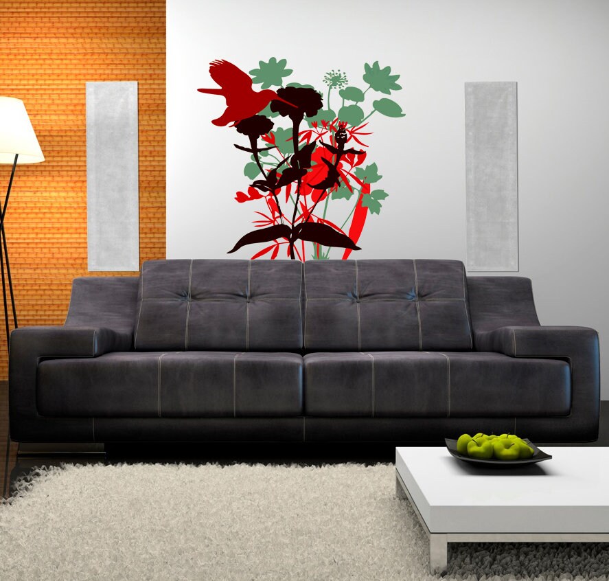 Vintage Flowers Leaves Peel Stick Wall Decal Sticker, Boho Plant Nursery Decoration Girls Bedroom, Teen Kids Room Home Kitchen Decor Gift