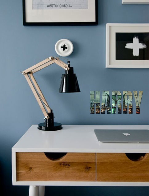 NY City Custom name wall decal, personalized sticker, personalized decal, wall sticker NY Bridge decor, win vinyl sticker New York Bridge