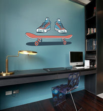 Load image into Gallery viewer, Skateboard wall decal, Skater Wall Decal Art Decor Smashed Sport Skateboard Sticker Mural Kids Room Custom Gift - GD741