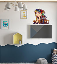 Load image into Gallery viewer, Wall decal art stickers Bohemian Girl, personalized sticker, personalized decal, Bohemian style, nursery decal baby stickers, decal Indian