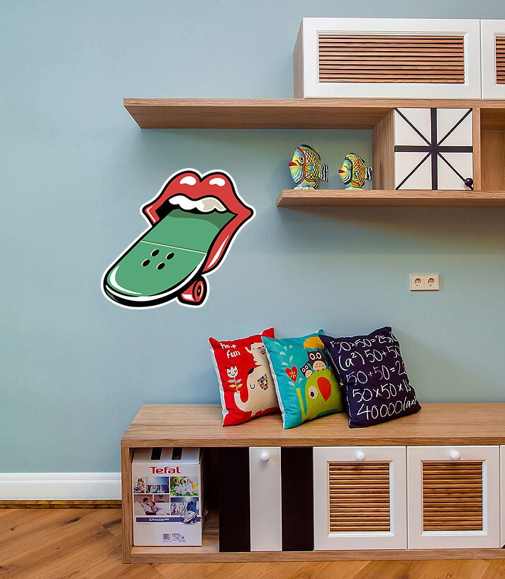 Skateboard Mouth New Skateboard Sticker Wall decal Skateboard, Skateboard sticker, Skateboard wall decal lips decal sticker - GD746