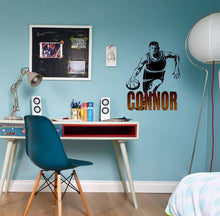 Load image into Gallery viewer, Basketball Custom name wall decal, personalized sticker, personalized decal, wall sticker Basketball player decor, Ball vinyl sticker, decal