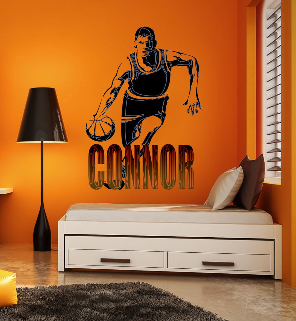 Basketball Custom name wall decal, personalized sticker, personalized decal, wall sticker Basketball player decor, Ball vinyl sticker, decal