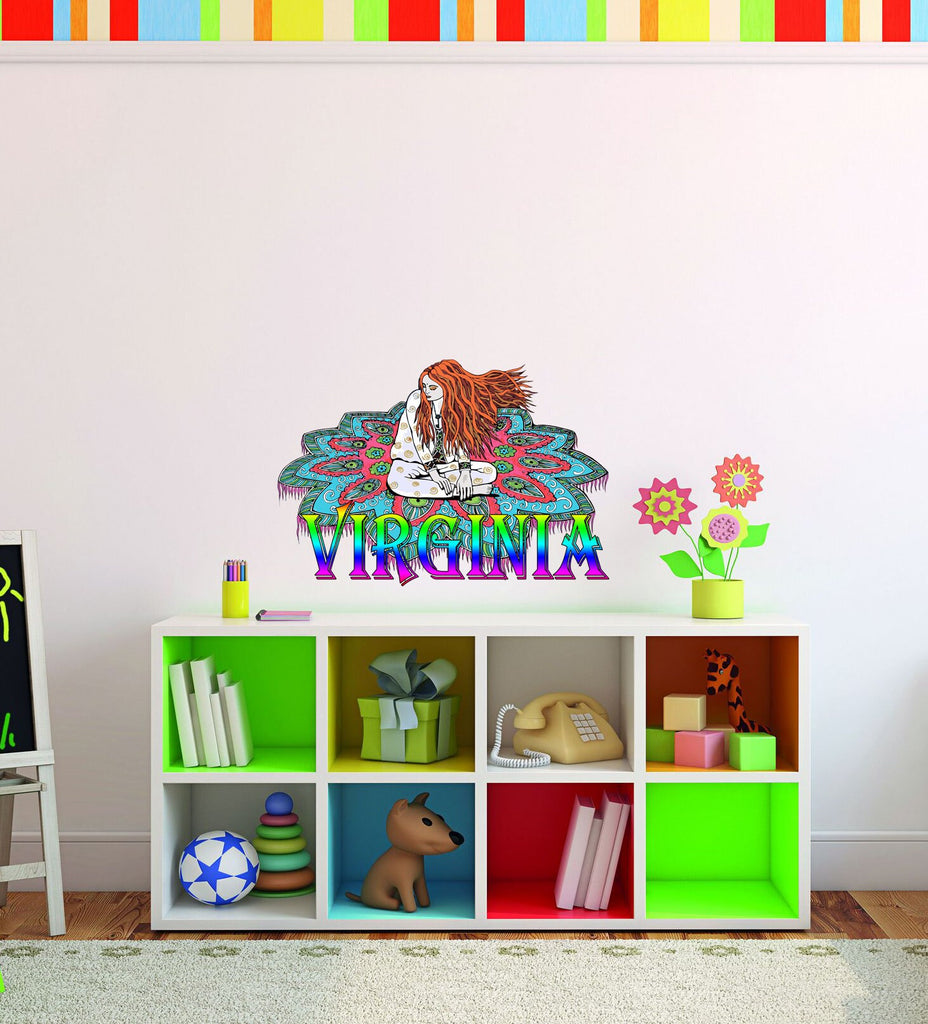 Wall decal art stickers Bohemian Girl, personalized sticker, personalized decal, Bohemian style, nursery decal baby stickers, decal Indian