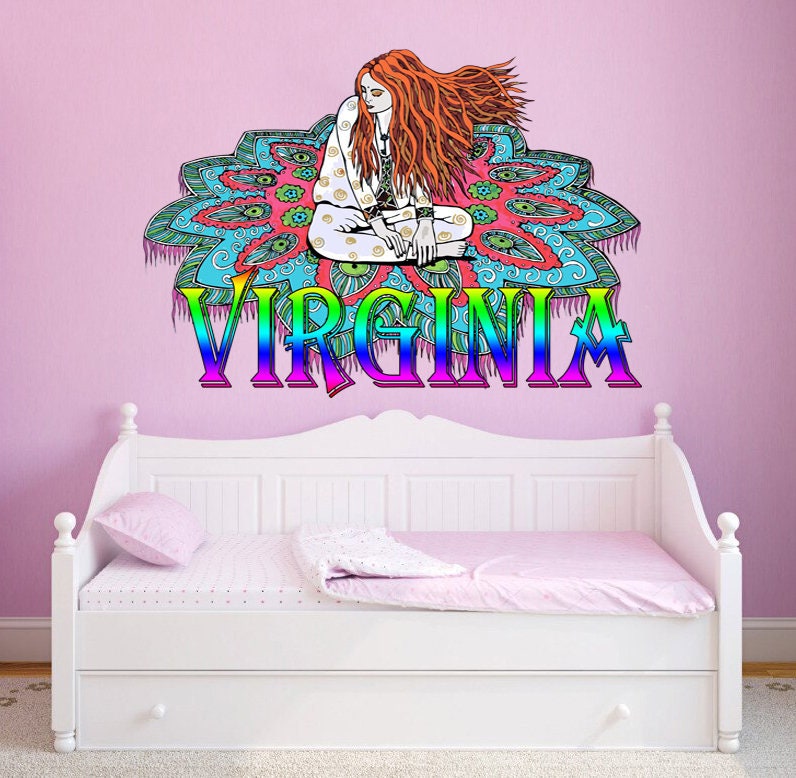 Wall decal art stickers Bohemian Girl, personalized sticker, personalized decal, Bohemian style, nursery decal baby stickers, decal Indian