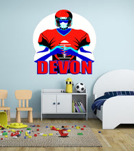Load image into Gallery viewer, American football Custom name wall decal, personalized sticker, Wall Vinyl Decal Home Decor Art Sticker, Sports Kids Bedroom-GD639