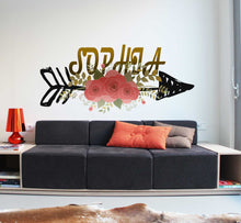 Load image into Gallery viewer, Arrow &amp; Red Rose Stickers,Large Flower Wall Decals for Girls Room-Window Sticker Flower- Custom Vinyl Decals for Nursery Decor GD578