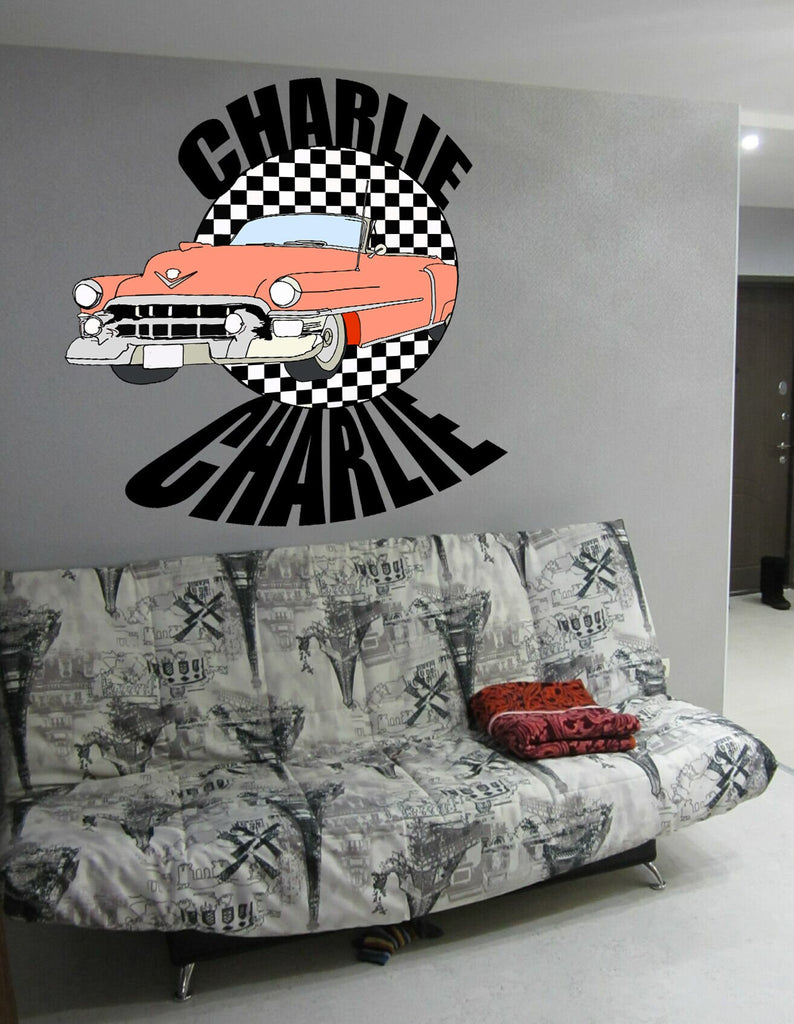 Sport car Custom name wall decal, personalized sticker, personalized decal, wall sticker Сar decor, Sport racing vinyl sticker Car