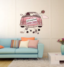 Load image into Gallery viewer, Newlyweds Custom name wall decal, personalized sticker, personalized decal, wall sticker Сar Newlyweds decor, Man and Wife vinyl sticker Car
