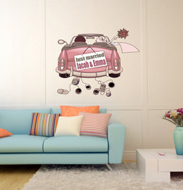 Newlyweds Custom name wall decal, personalized sticker, personalized decal, wall sticker Сar Newlyweds decor, Man and Wife vinyl sticker Car