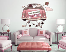 Load image into Gallery viewer, Newlyweds Custom name wall decal, personalized sticker, personalized decal, wall sticker Сar Newlyweds decor, Man and Wife vinyl sticker Car