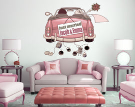 Newlyweds Custom name wall decal, personalized sticker, personalized decal, wall sticker Сar Newlyweds decor, Man and Wife vinyl sticker Car