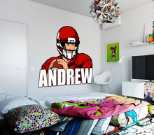 Load image into Gallery viewer, Personalized Custom Football Wall Decal - Choose Your Name &amp; Numbers Custom Player Jerseys Vinyl Decal Sticker Decor Kids Bedroom-GD651