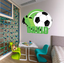 Load image into Gallery viewer, Wall decal art stickers Football and soccer shoes, personalized sticker, Soccer stickers, nursery decal baby stickers, art decal Ball-GD654