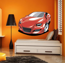 Load image into Gallery viewer, Wall decal art stickers Car, Wall sticker Racing Car decor, Red car vinyl sticker