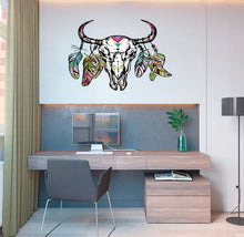 Load image into Gallery viewer, Bohemian Boho Cow Skull Taurus Sticker Cup Laptop car Bouquet Vinyl Decal Window Bumper Wall Graphic-GD661