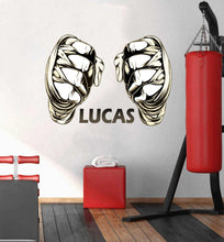 Load image into Gallery viewer, MMA Boxing Custom name wall decal, personalized sticker, personalized decal, wall sticker Boxing Arms decor, Hands Boxing vinyl sticker