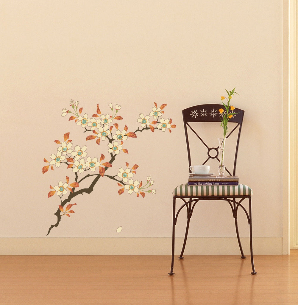 Wall decal art stickers Boho Sakura Branch, Wall sticker Bohemian style decor, Boho Tree vinyl sticker, baby stickers decal Boho Plant-GD667