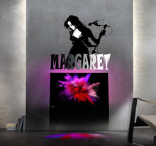 Load image into Gallery viewer, Microphone Custom name wall decal, personalized sticker, personalized decal, wall sticker mike Girl decor, Viewers Singer vinyl sticker