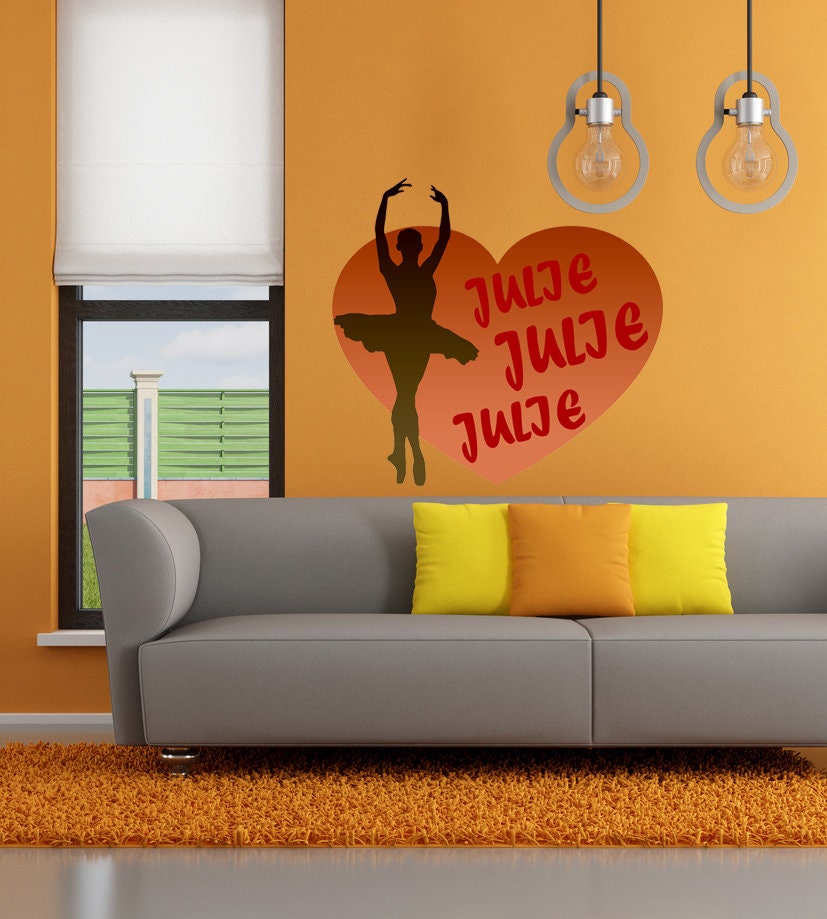 Ballerina Custom name wall decal, personalized sticker, personalized decal, wall sticker Dancer decor, Ballet dancer vinyl Ballet sticker