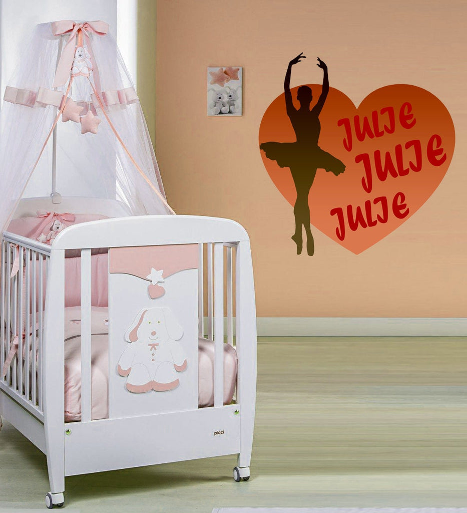 Ballerina Custom name wall decal, personalized sticker, personalized decal, wall sticker Dancer decor, Ballet dancer vinyl Ballet sticker