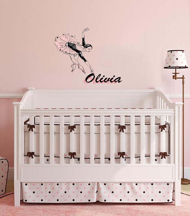 Ballerina Custom name wall decal, personalized sticker, personalized decal, wall sticker Dancer decor, Ballet dancer vinyl Ballet sticker
