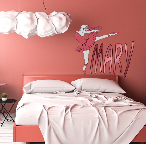Ballerina Custom name wall decal, personalized sticker, personalized decal, wall sticker Dancer decor, Ballet dancer vinyl Ballet sticker