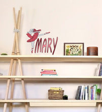 Load image into Gallery viewer, Ballerina Custom name wall decal, personalized sticker, personalized decal, wall sticker Dancer decor, Ballet dancer vinyl Ballet sticker