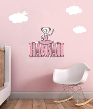 Load image into Gallery viewer, Ballerina Custom name wall decal, personalized sticker, personalized decal, wall sticker Dancer decor, Ballet dancer vinyl Ballet sticker