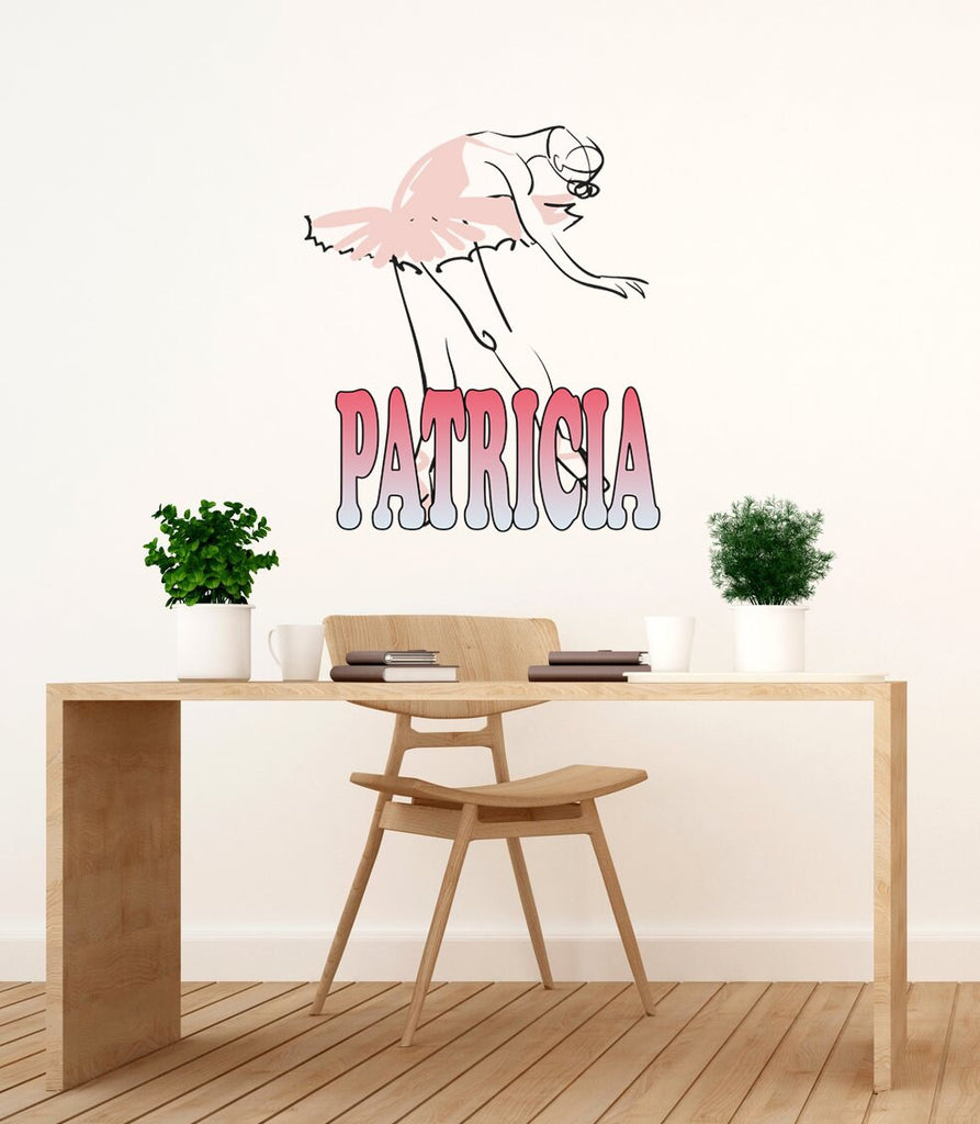 Ballerina Custom name wall decal, personalized sticker, personalized decal, wall sticker Dancer decor, Ballet dancer vinyl Ballet sticker