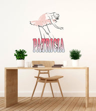 Load image into Gallery viewer, Ballerina Custom name wall decal, personalized sticker, personalized decal, wall sticker Dancer decor, Ballet dancer vinyl Ballet sticker