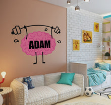 Load image into Gallery viewer, Vinyl Wall Art Decal Brain Muscle Barbell Wall Decal Customize Creative Desgin for Home Fitness club, GYM, Decoration Sticker-GD596