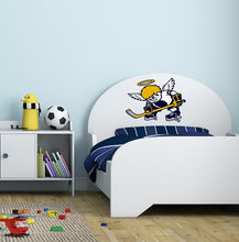Load image into Gallery viewer, Wall decal art stickers Boy Angel, Wall sticker Boy Hockey Player decor, Hockey vinyl sticker, Athlete stickers Athlete Hockey Player decal
