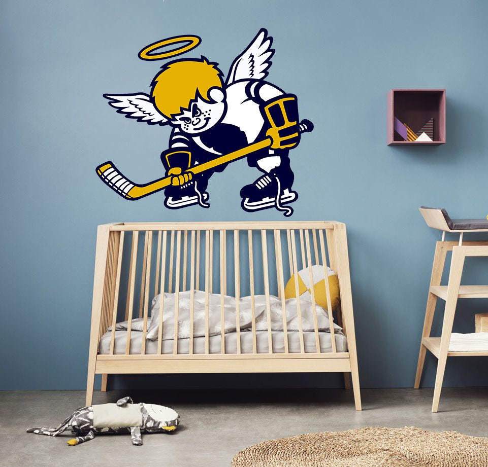 Wall decal art stickers Boy Angel, Wall sticker Boy Hockey Player decor, Hockey vinyl sticker, Athlete stickers Athlete Hockey Player decal