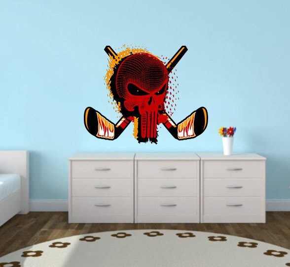 Wall decal art stickers Hockey, Wall sticker Hockey Goalie decor, Hockey vinyl sticker, Hockey Mask stickers Goalkeeper Hockey decal, GD691